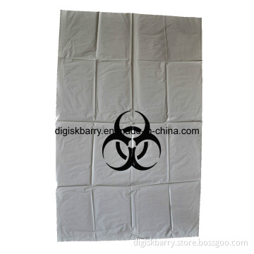 Flat Top Milk White Biohazard Waste Bag